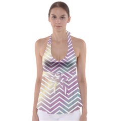 Ombre Zigzag 01 Babydoll Tankini Top by snowwhitegirl