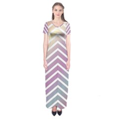 Ombre Zigzag 01 Short Sleeve Maxi Dress