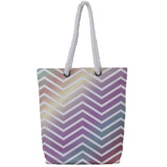 Ombre Zigzag 01 Full Print Rope Handle Tote (small)