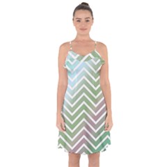 Ombre Zigzag 02 Ruffle Detail Chiffon Dress by snowwhitegirl