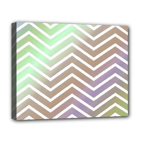 Ombre Zigzag 03 Deluxe Canvas 20  X 16  