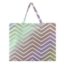 Ombre Zigzag 03 Zipper Large Tote Bag by snowwhitegirl