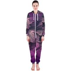 Wonderful Flower In Ultra Violet Colors Hooded Jumpsuit (ladies)  by FantasyWorld7