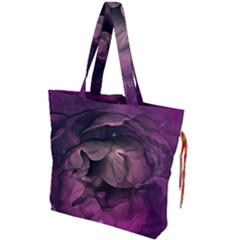 Wonderful Flower In Ultra Violet Colors Drawstring Tote Bag by FantasyWorld7