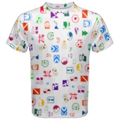 Colorful Abstract Symbols Men s Cotton Tee by FunnyCow