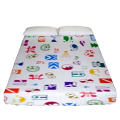 Colorful Abstract Symbols Fitted Sheet (king Size) by FunnyCow