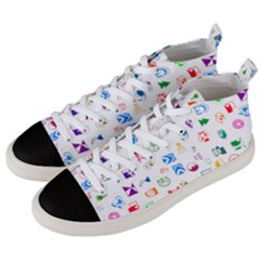 Colorful Abstract Symbols Men s Mid-top Canvas Sneakers by FunnyCow