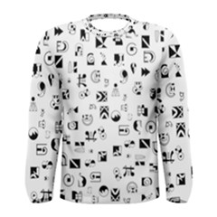 Black Abstract Symbols Men s Long Sleeve Tee by FunnyCow