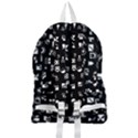 White On Black Abstract Symbols Foldable Lightweight Backpack View2