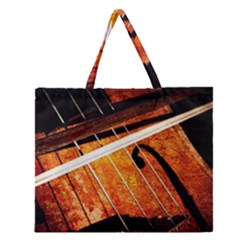 Cello Performs Classic Music Zipper Large Tote Bag by FunnyCow