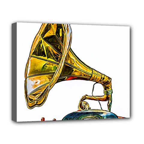 Vintage Gramophone Deluxe Canvas 20  X 16  (stretched) by FunnyCow