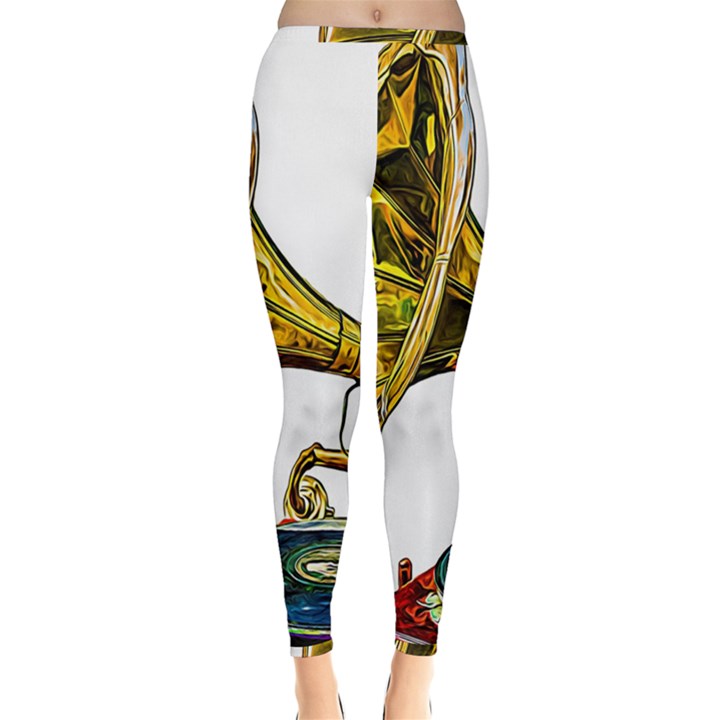 Vintage Gramophone Inside Out Leggings