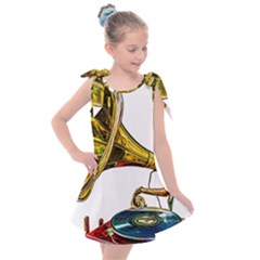 Vintage Gramophone Kids  Tie Up Tunic Dress by FunnyCow