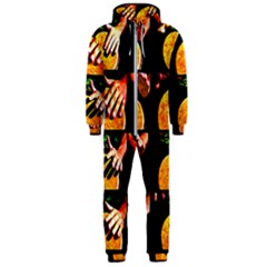 Drum Beat Collage Hooded Jumpsuit (men)  by FunnyCow