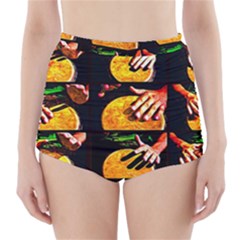 Drum Beat Collage High-waisted Bikini Bottoms by FunnyCow