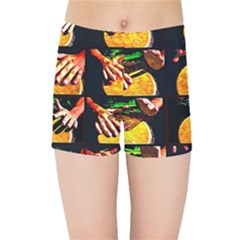 Drum Beat Collage Kids Sports Shorts by FunnyCow