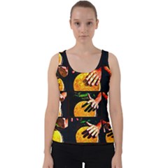 Drum Beat Collage Velvet Tank Top