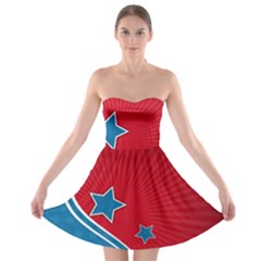 Abstract American Flag Background 23 2147507240 Strapless Bra Top Dress by lwdstudio