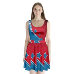 Abstract American Flag Background 23 2147507240 Split Back Mini Dress  by lwdstudio