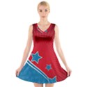 Abstract American Flag V-Neck Sleeveless Dress View1