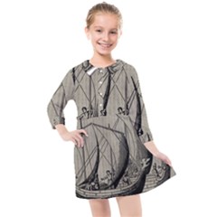 Ship 1515875 1280 Kids  Quarter Sleeve Shirt Dress by vintage2030