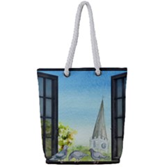 Town 1660455 1920 Full Print Rope Handle Tote (small) by vintage2030