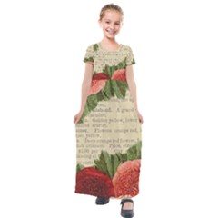 Flowers 1776422 1920 Kids  Short Sleeve Maxi Dress by vintage2030