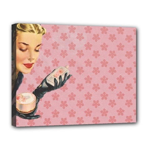 Vintage Lady Canvas 14  X 11  (stretched) by vintage2030