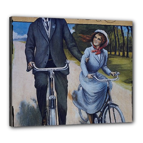 Couple On Bicycle Canvas 24  x 20  (Stretched)