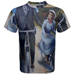 Couple On Bicycle Men s Cotton Tee