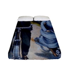 Couple On Bicycle Fitted Sheet (Full/ Double Size)