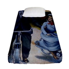 Couple On Bicycle Fitted Sheet (single Size) by vintage2030