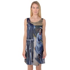 Couple On Bicycle Sleeveless Satin Nightdress