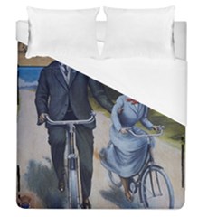 Couple On Bicycle Duvet Cover (Queen Size)