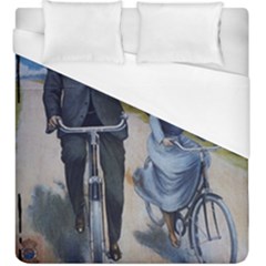 Couple On Bicycle Duvet Cover (King Size)