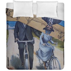 Couple On Bicycle Duvet Cover Double Side (California King Size)