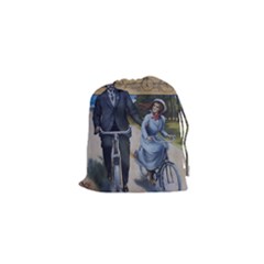 Couple On Bicycle Drawstring Pouch (XS)