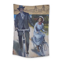 Couple On Bicycle Small Tapestry