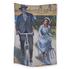 Couple On Bicycle Large Tapestry