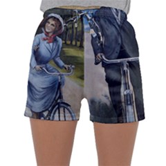 Couple On Bicycle Sleepwear Shorts