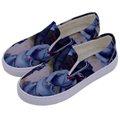 Couple On Bicycle Kids  Canvas Slip Ons