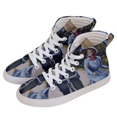 Couple On Bicycle Men s Hi-top Skate Sneakers by vintage2030