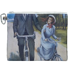 Couple On Bicycle Canvas Cosmetic Bag (XXXL)