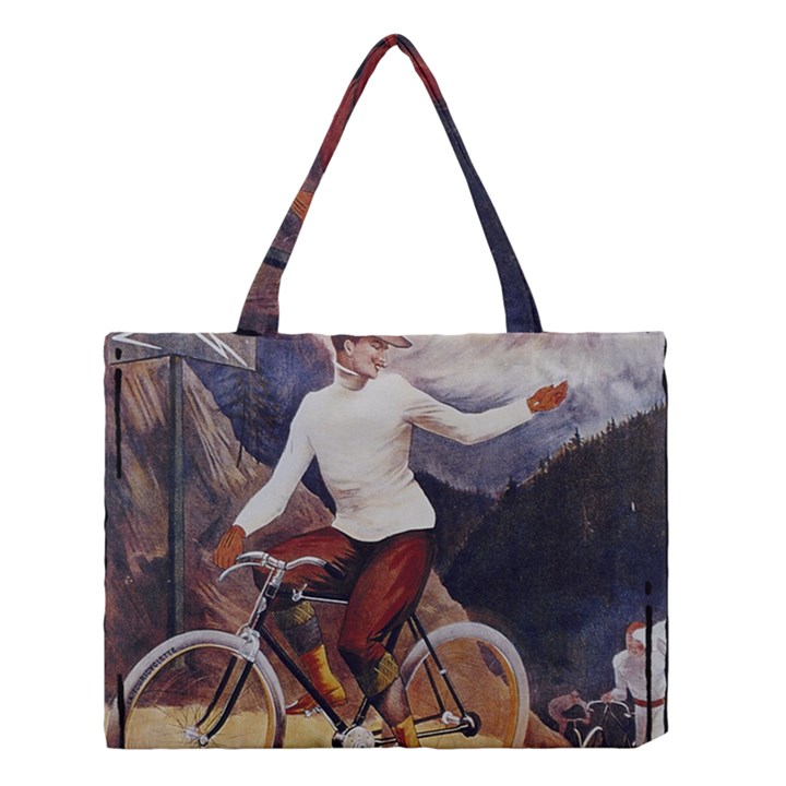 Woman On Bicycle Medium Tote Bag