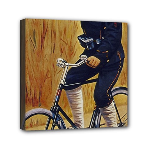 Policeman On Bicycle Mini Canvas 6  X 6  (stretched) by vintage2030