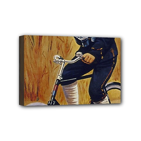 Policeman On Bicycle Mini Canvas 6  X 4  (stretched) by vintage2030