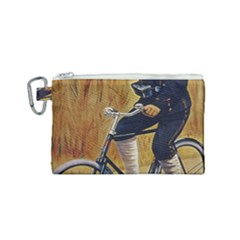 Policeman On Bicycle Canvas Cosmetic Bag (small) by vintage2030