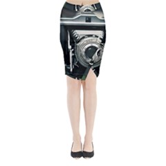 Photo Camera Midi Wrap Pencil Skirt by vintage2030