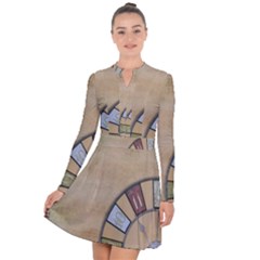 Circle Long Sleeve Panel Dress by vintage2030