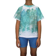 Splash Teal Kids  Short Sleeve Swimwear